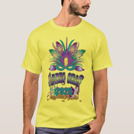 Tri-feather Mardi Gras 2025 T-shirt