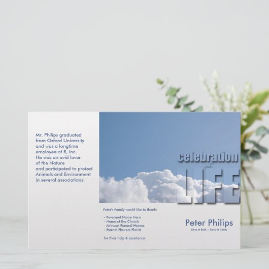 Tri-Fold Funeral Memorial Service Program Flyers (Debout devant)