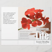 Tri-Fold Geranium Memorial Service Program Flyers (Devant)
