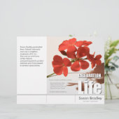 Tri-Fold Geranium Memorial Service Program Flyers (Debout devant)