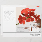 Tri-Fold Geranium Memorial Service Program Flyers (Devant / Derrière)