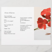 Tri-Fold Geranium Memorial Service Program Flyers (Dos)