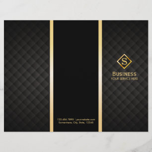 Tri-Fold Gold Diamond Monogramme Brochures élégant