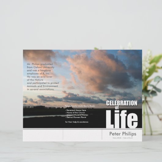 Tri-Fold Sunset Memorial Service Program Flyers (Debout devant)