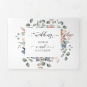 Tri-Fold Uitnodiging met RSVP "Blissful" Wedding (Cover)