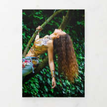 Tri-fold vouwprogramma met foto-omslag 