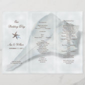 Tri-Fold Wedding Programme Big Whelk Shell (Voorkant)