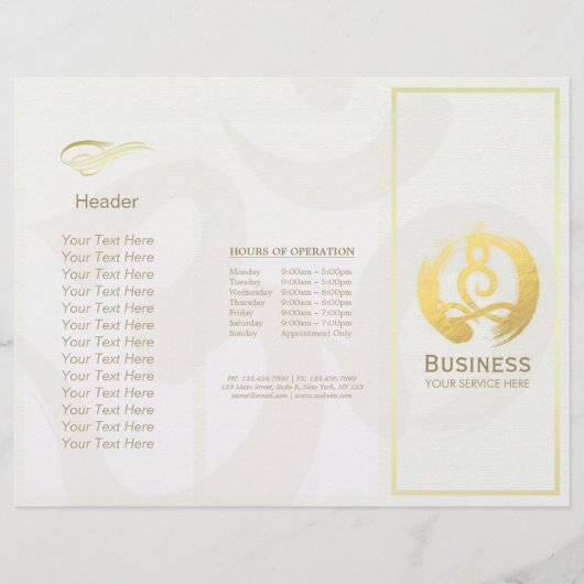 Tri-Fold Yoga Massage Brochures Meditation Posture (Voorkant)