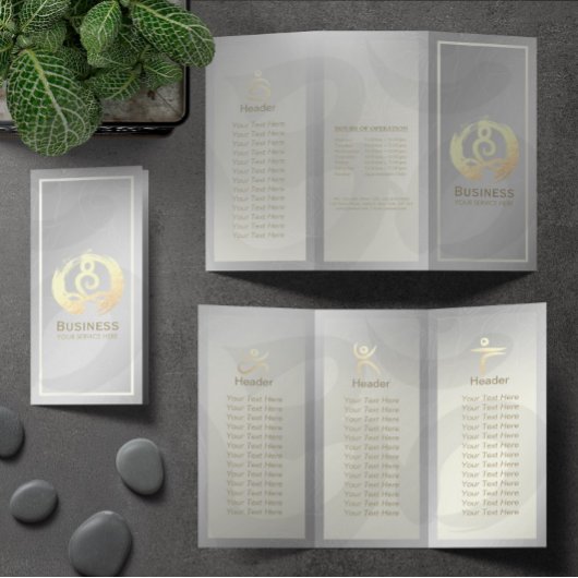 Tri-Fold Yoga Massage Brochures Meditation Posture