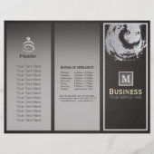 Tri-Fold Yoga Studio Brochure Black & Silver ZEN (Voorkant)