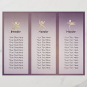 Tri-Fold Yoga Studio Brochure Paars Gold ZEN Sign (Achterkant)