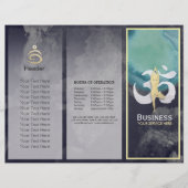 Tri-Fold Yoga Studio Brochures Meditation Pose Om (Voorkant)