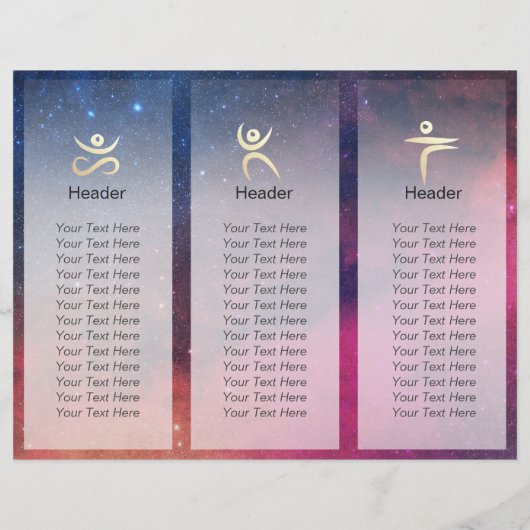 Tri-Fold Yoga Studio Brochures Meditation Pose Om (Achterkant)