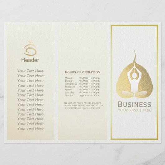 Tri-Fold Yoga Studio Brochures Meditation Studio (Devant)