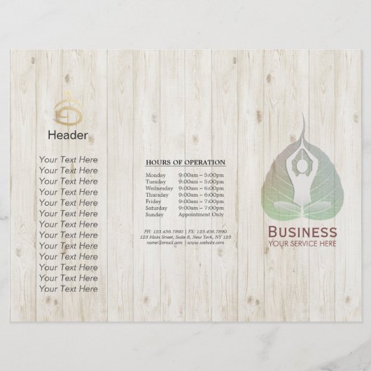 Tri-Fold Yoga Studio Brochures Meditation Studio (Voorkant)