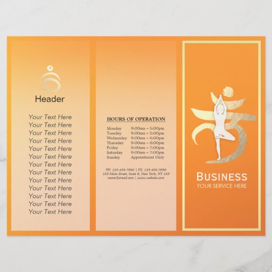 Tri-Fold Yoga Studio Brochures Root Chakra Mantra (Devant)