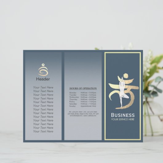 Tri-Fold Yoga Studio Brochures Root Chakra Mantra (Debout devant)