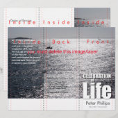 Tri-Fold Zeep Custom Herdenkingsdienst Programma F (Voorkant / Achterkant)