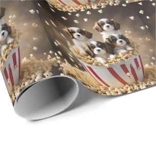 Tri gekleurde Cavalier Spaniel Puppies, Cadeaupapier