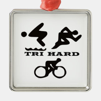 Tri Hard Triathlon geeft kleding en Accessoires Metalen Ornament