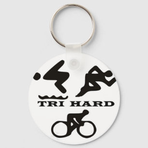 Tri Hard Triathlon geeft kleding en Accessoires Sleutelhanger