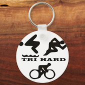 Tri Hard Triathlon geeft kleding en Accessoires Sleutelhanger (Voorkant)
