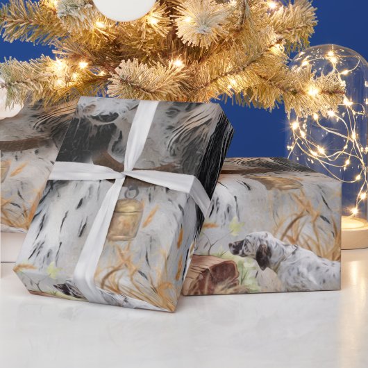 Tri Kleur Engels Setter Art, houtsnip jacht Cadeaupapier (Feestdagen)