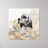 Tri Kleur Engels Setter Art, houtsnip jacht Canvas Afdruk (Voorkant)