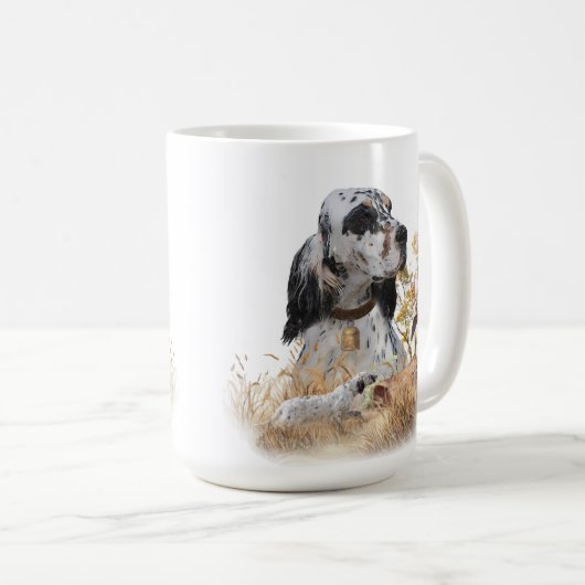 Tri Kleur Engels Setter Art, houtsnip jacht Koffiemok (Voorkant rechts)