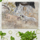 Tri Kleur Engels Setter Art, houtsnip jacht Theedoek (Gevouwen)