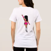 Tri Kleur Roze Draai Meisje T-shirt (Achterkant)