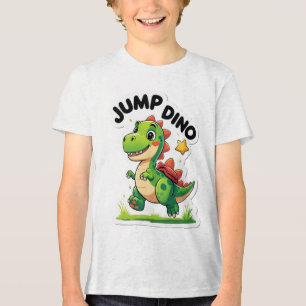 Tri-matière Jump Dino - Sticker de dessin en jeu T-Shirt