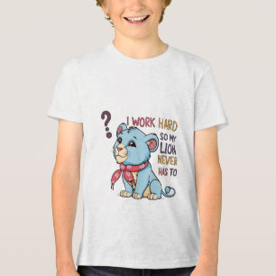 Tri-matière Lion Puff en colère - Joli T-Shirt Lion en caricat