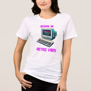 Tri-matière Né en 1985 Retro Computer Vibes T-Shirt