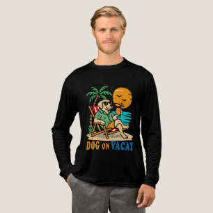 Tri-matière T-shirt Chien Drôle en Vacances Été Mignon