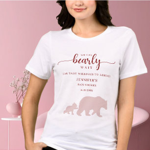 Tri-matière T-shirt de fête de bébé mignon ours en bois