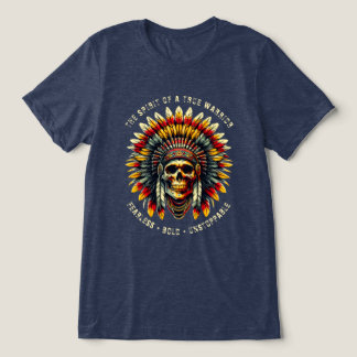 Tri-matière T-shirt en chef du crâne amérindien