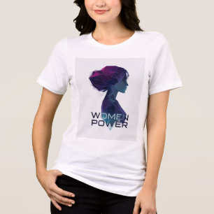 Tri-matière T-Shirt Féminin Pouvoir des Femmes en Low Poly Art