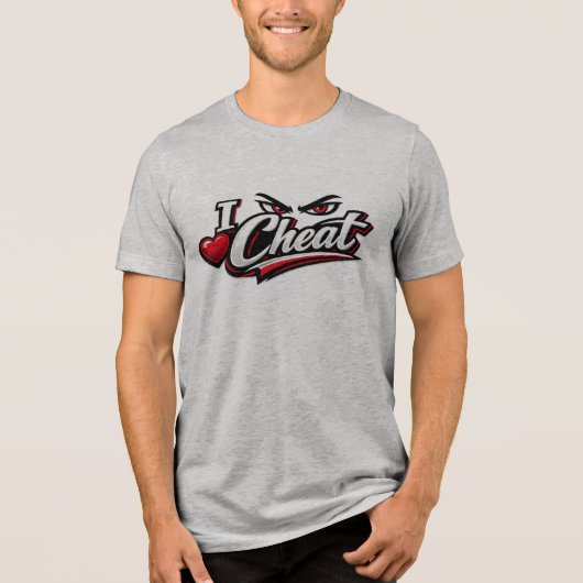 Tri-matière T-shirt « I Cheat » à typographie en gras (Recto)