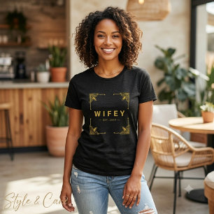 Tri-matière T-shirt noir Trendy Wifey en tri-mélange ultra-dou