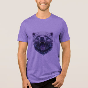 Tri-matière Tête d'ours en cristal - T-shirt Art numérique 3D