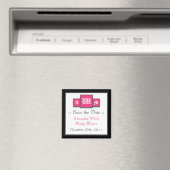 Tri-Monogram Fuchsia Magnet Réservez la date moder (In Situ (Lave-vaisselle))