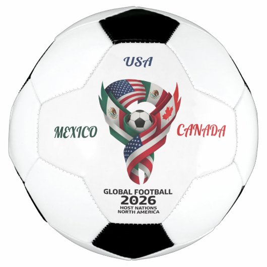 Tri-Nation Soccer Ball | Mexico USA Canada | 2026  Voetbal (Voorkant)
