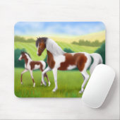 Tri Paint Mare en Foal Mousepad Muismat (Met muis)