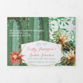 Tri-pli tout en un Faire-part de mariage Cactus (Page de couverture)