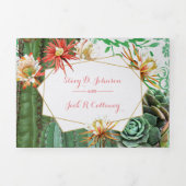 Tri-pli tout en un Faire-part de mariage Cactus (Page de couverture)