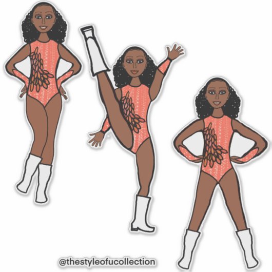 Tri-Pose Dancer Flamingo #1  Sticker (Voorkant)