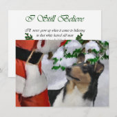 Tri Smooth Collie en Santa Christmas Kaart (Voorkant / Achterkant)