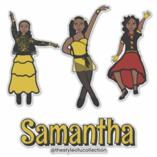Tri- stijl rood geel zwart danser sticker