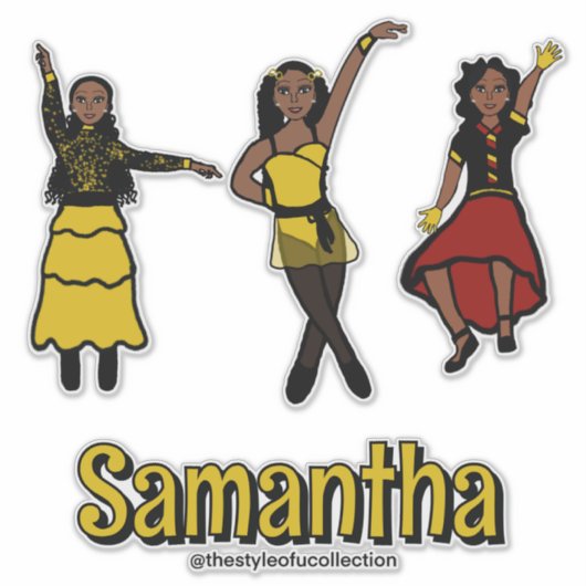 Tri- stijl rood geel zwart danser sticker (Voorkant)